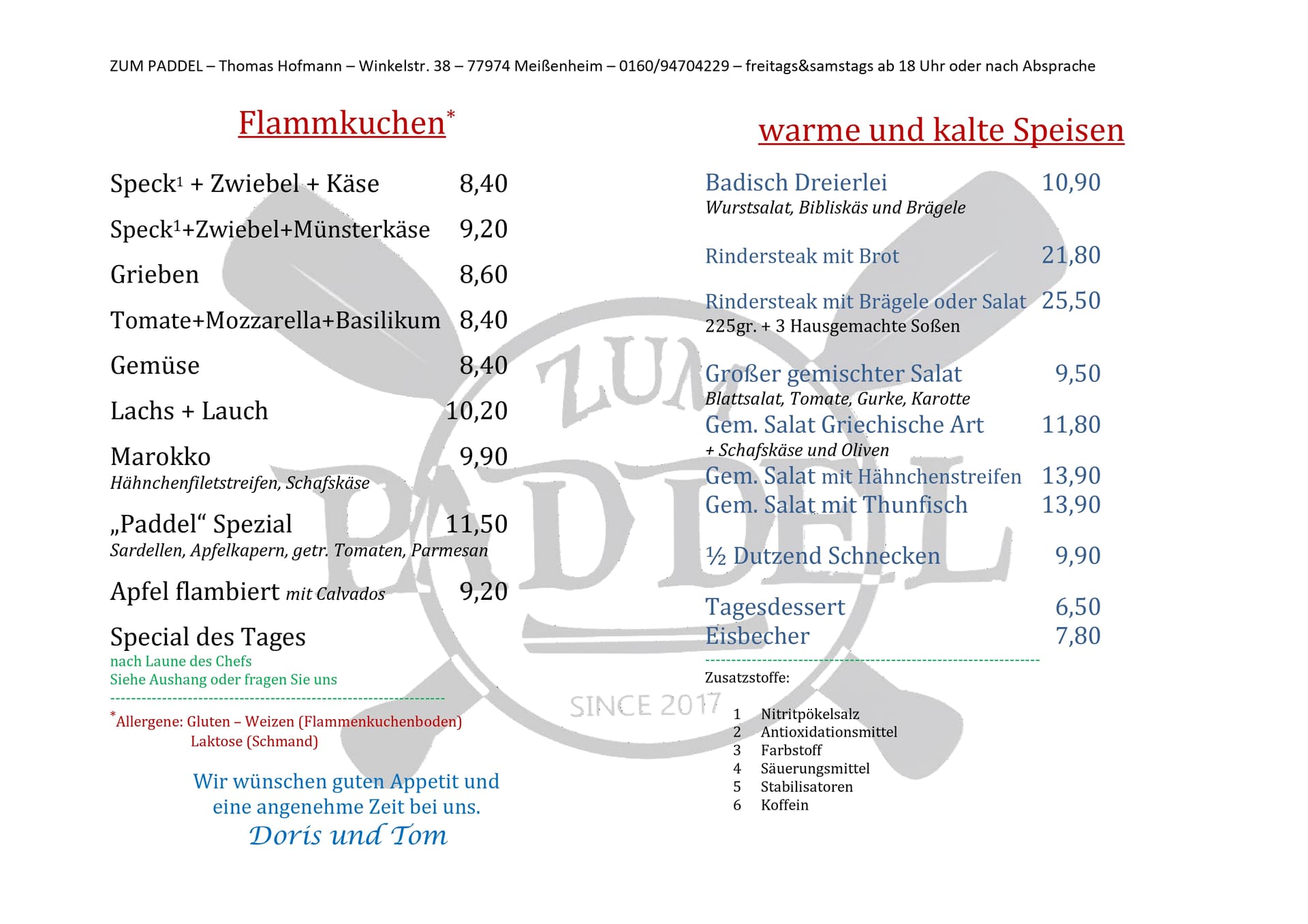 Speisekarte – Bild 1