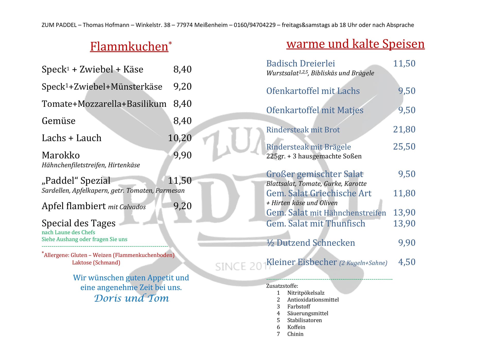 Speisekarte – Bild 1
